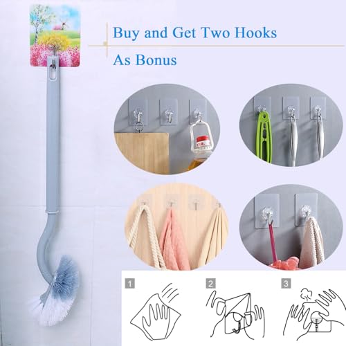 2 Pack Curved Toilet Bowl Brush Without Holder for Bathroom, Compact Toilet Brush Durable Under The Rim Household Deep Cleaning Brushes (Gray Toilet Brush Without Holder) - color: Gray Toilet Brush Without Holder