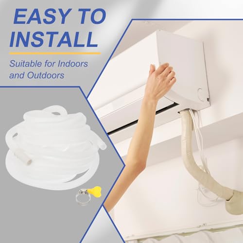 PATIKIL 32.8ft Air Conditioner Drain Kit, Universal AC Drain Hose Connector Hose with Clamp Rubber Adapter for Mini-Split Window AC Unit Dehumidifier Faucet - size: 32.8ft