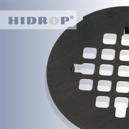 HIDROP Oil Rubbed Bronze Snap-in Shower Drain Cover, 4-1/4" OD Round Grid | Stainless Steel Shower Drain Replacement, 4.25 inch drain cover,Hair Catcher, Easy-to-Install, Bathroom Shower Drain Strainer - color: Bronze