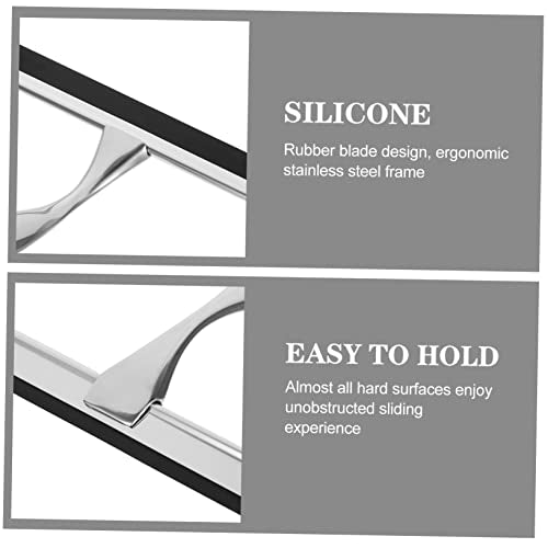 Stainless Steel Shower Squeegee Adhesive Hook 14-Inch Blade Window Cleaner for Shower Glass Doors Car Windows and Bathroom Use