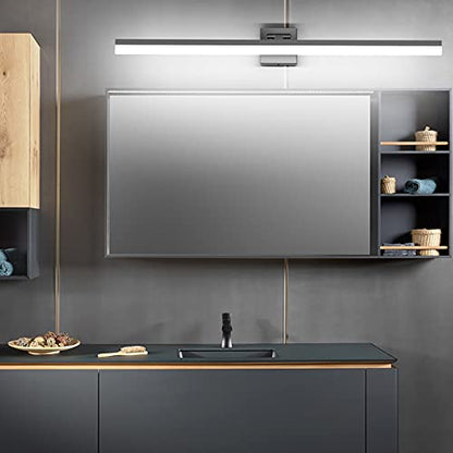 Ralbay 40" Modern LED Matte Black Bathroom Vanity Light 24W Adjustable Black Vanity Lighting Modern LED Bathroom Vanity Light Fixtures Over Mirror (6000K Cool White Light) - color: Black, size: 40 inch