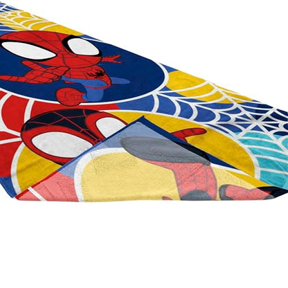 Jay Franco Marvel Spidey & His Amazing Friends Bath Pool Beach Towel - Kids Super Soft & Absorbent 100% Cotton Towel with Ghost Spider and Miles Morales, Measures 28 x 58 - color: Multi - Spidey & Friends