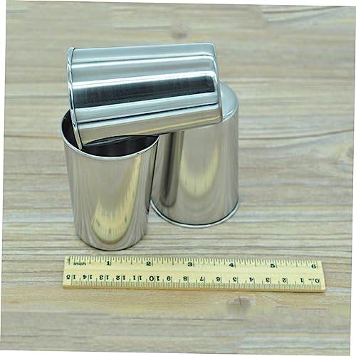 Luxshiny 2pcs Stainless Steel Toothbrush Tumbler Cup Set 180ml Bathroom Rinsing Cups for Home Use Sturdy Silver Water Tumblers for Mouthwash and Beverages