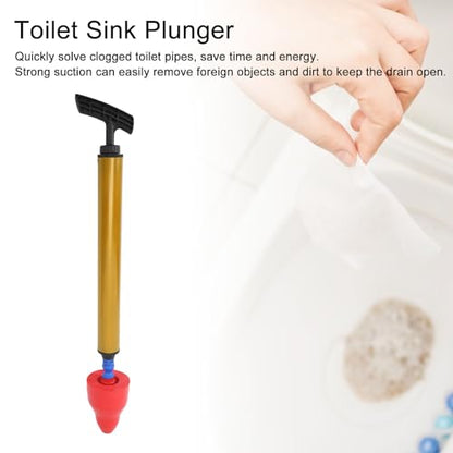 Toilet Plunger, Rubber Reusable Strong Suction High Pressure Drain Blaster Simple Saving Time and Energy Air Pump Toilet Plunger for Kitchen Bathroom Toilet (Red) - size: Red