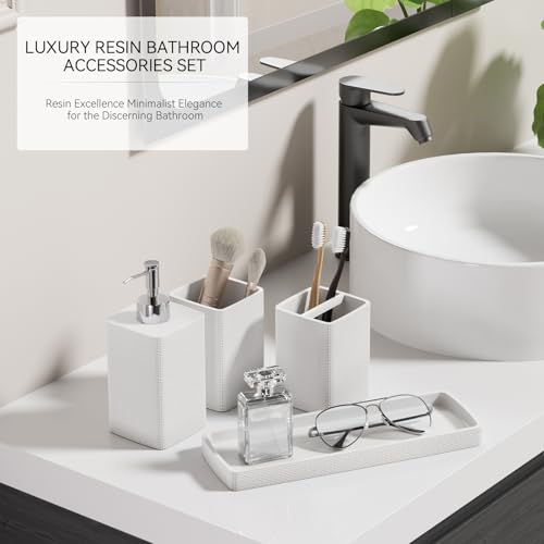 White Bathroom Set, White Bathroom Accessories Sets with Shower Curtain and No-Slip Bath Rugs, Natural Loofah Sponge, Soap Dispenser, Toothbrush Holder, Toothbrush Cup and Tray for Bathroom - size: Bath Set+Shower Curtain+Bath Rugs+2PCS Loofah, style: Whi