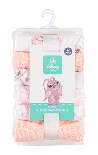 Disney Baby Washcloths 12 Pack – Ultra Soft Baby Wash Cloths, Lilo & Stitch (Stitch & Angel), Winnie the Pooh & Mickey Mouse, Absorbent Newborn Bath Essentials - color: Angel II