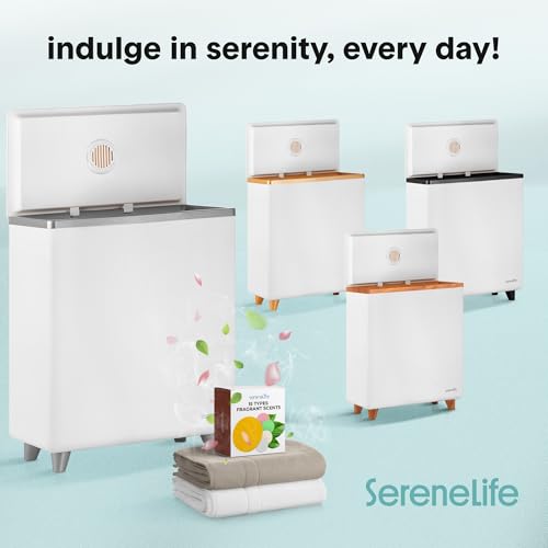 SereneLife Luxury Rectangle Towel Warmer - Spa & Bathroom Heater with Custom Fragrance, Auto Shut-Off, Fits 2 large Towels, Blankets, Bathrobes, PJ's - Perfect Gift for Him & Her (Silver) - color: Silver