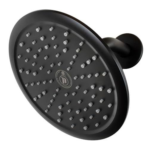 Niagara Conservation N9517MB Rainfall Spa 1-Spray with 1.75 GPM 8-in. Wall Mount Adjustable Fixed Shower Head in Matte Black, 1-Pack | Bathroom Shower Head Sprayer with Pressure Compensation - color: Matte Black, size: 1.75 GPM