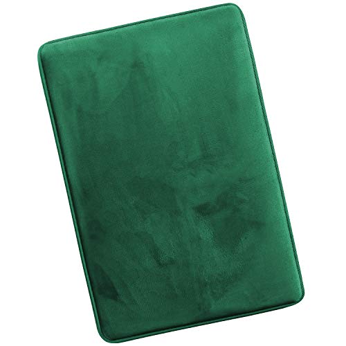 Clara Clark Bathroom Rugs, Ultra Soft Plush Bath Mat for Bathroom, Non-Slip, Velvet Memory Foam Bath Rugs, 20 x 32, Solid Hunter Green