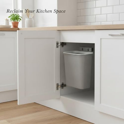 Wall-Mounted Trash Can, Compact 1.06 Gallon Waste Bin for Kitchen Cabinet or Bathroom, Space-Saving PP Plastic Disposal Unit (1 PC) - color: Gray