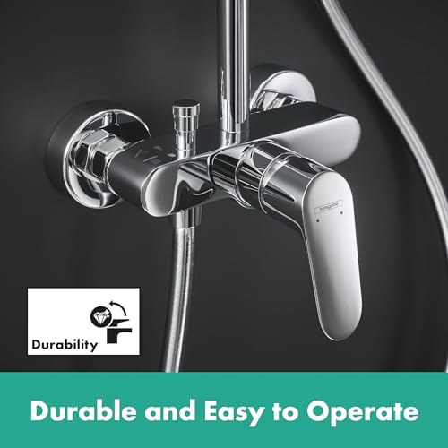 hansgrohe Crometta S Showerpipe 240 1jet with manual shower mixer - size: with mixer, style: 1 spray mode