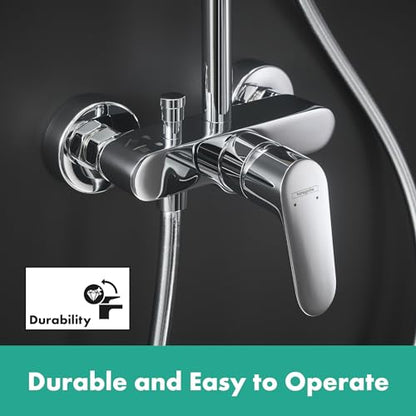 hansgrohe Crometta S Showerpipe 240 1jet with manual shower mixer - size: with mixer, style: 1 spray mode