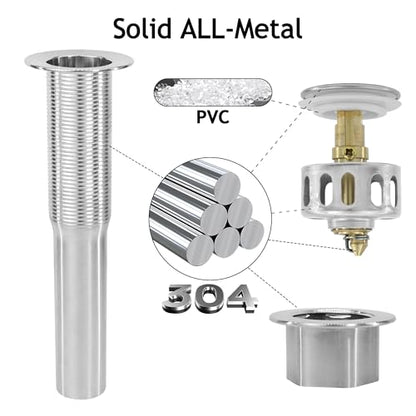Bathroom Sink Drain,5 Pack Drain Stopper Without Overflow,Small Cap Pop Up Drain Assembly with Detachable Strainer Basket,Built-in Anti-Clogging, Stainless Steel Nut Brushed Nickel - color: 5 Pack-brushed Nickel-small Cap, style: Without Overflow