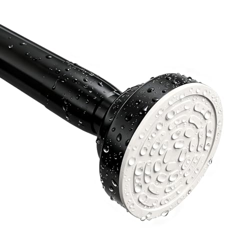 Umimile Shower Curtain Rod, 1 Inch Adjustable Spring Tension Curtain Rod | 304 Stainless Steel Shower Rod for Bathroom, Windows, Never Rust Non-Slip (Black, 50-86”) - color: Black, size: 50-86”