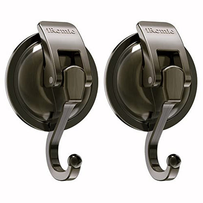 Heavy Duty Vacuum Suction Cup Hooks (2Pack) for Shower,Glass Window,Kitchen&Bathroom&Restroom Organization，Green Bronze. - color: Green Bronze