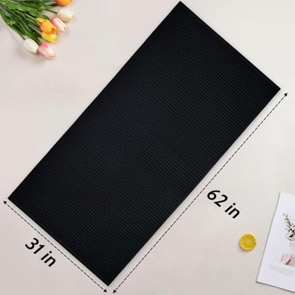 Jacquotha Waffle Bath Towel Set of 2 (Black) - Cotton, Thin, Low Lint | 31” x 62” Soft Bath Towels for Bathroom, Shower, Pool & Beach - color: Black