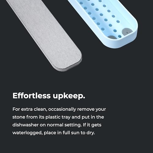 madesmart Drying Stone Toothbrush Tray, Blue | diatomite, fast drying surface, non slip feet, toothpaste floss, dental items, bathroom counter, woman owned - color: Blue