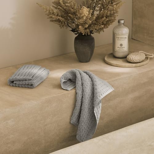 BOLL & BRANCH Turkish Waffle Washcloth Set, Pewter | Set of 2 - 100% Organic Turkish Cotton - Lightweight Soft Absorbent Luxury Spa Washcloths, Waffle Weave Texture - Quick Dry - color: Pewter, style: Turkish Waffle