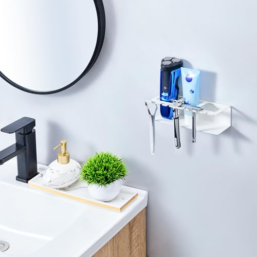 Electric Toothbrush Head Holders, Electric Toothbrush Holders Wall Mounted, Shower Electric Head Holder, Toothbrush and Toothpaste Holder, Tooth Brushing Holder for Bathroom (White, Large) - color: White, size: Large