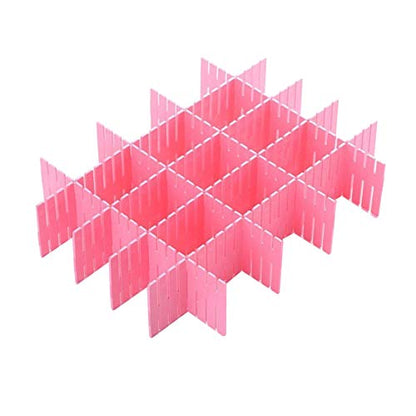 8pcs DIY Plastic Drawer Organizer Adjustable Drawer Dividers for Home Tidy Closet, Socks, Underwear, Office School Supplies, Kitchen Utensil Tools (Pink) - color: Pink