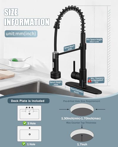 Bronze Kitchen Faucet with Sprayer, Kitchen Faucet with Soap Dispenser,Ktchen Faucets with Pull Down Sprayer,Single Hole Kitchen Sink Faucet with LED light,Oil Rubbed Faucet for Kitchen Sink - color: F-Oil Rubbed Bronze, style: Rustic
