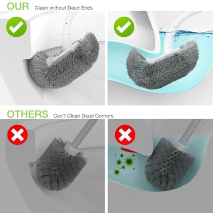 Wooden Toilet Brush, OSCIOSS Toilet Brush and Holder Set with Ergonomic Design, Compact Size, Durable Bristles, Bamboo RV Toilet Cleaner & Holder for Bathroom (Natural, 1pack) - color: Natural, size: 1 Pack