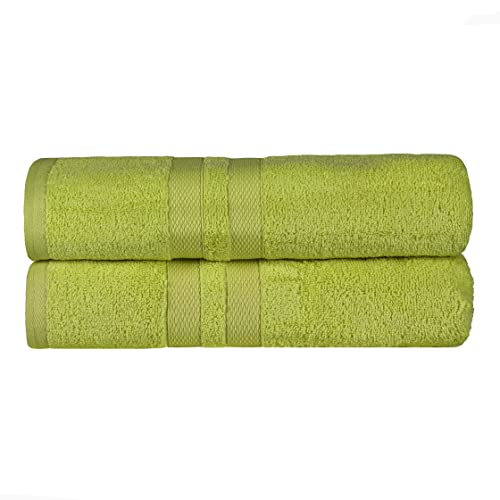 Superior Ultra-Soft 2-Piece Cotton Bath Sheet Set, Perfect for Bathroom Decor, Shower, Spa, Gym, Guest Room, Home Essentials, Daily Use, Soft, Absorbent, Oversized Body Towels - Celery - color: Celery, size: Bath Sheet (2-Pack)