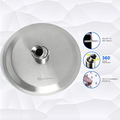 NearMoon Rain Shower Head, Ultra-Thin Design-Pressure Boosting, Awesome Some Experience, High Flow Stainless Steel Rainfall Head (6 Inch,Brushed Nickel) - color: Brushed Nickel, size: 6 Inch