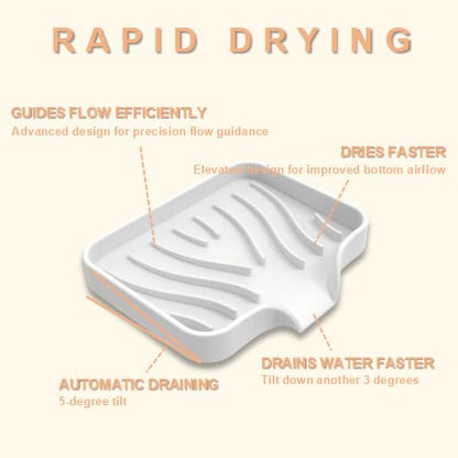 Silicone Soap Dish with Drainer, Fast Dry Kitchen Bath White Small 2-Pack | Soft silicone non-slip holder for sponge, dispenser, scrubber, bottle&cup,Quick-dry prevents mildew in shower, kitchen & bath - color: White, size: Small