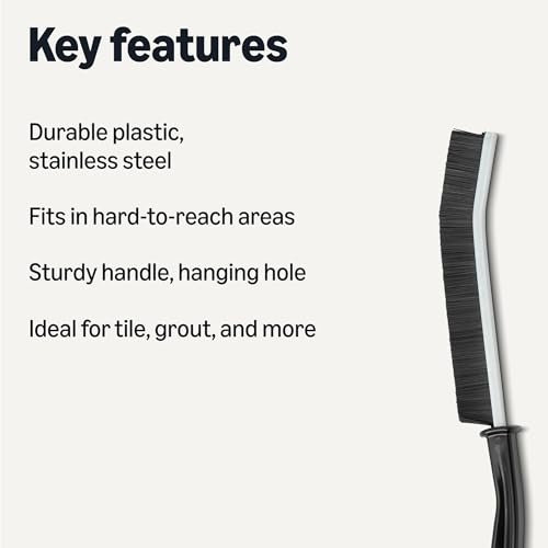 Amazon Basics Hard Bristle Grout and Tile Cleaning Brush, 24-Pack - size: 9.45 Inches (Pack of 2)