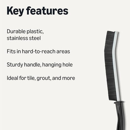 Amazon Basics Hard Bristle Grout and Tile Cleaning Brush, 24-Pack - size: 9.45 Inches (Pack of 2)