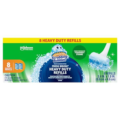 Scrubbing Bubbles Toilet Bowl Wand Cleaner Refills, Fresh Brush Heavy Duty Cleaner Toilet Refill Pads, Removes Limescale & Odors, Citrus Scent, 8 Count (Pack of 8) - size: 8 Count (Pack of 8)