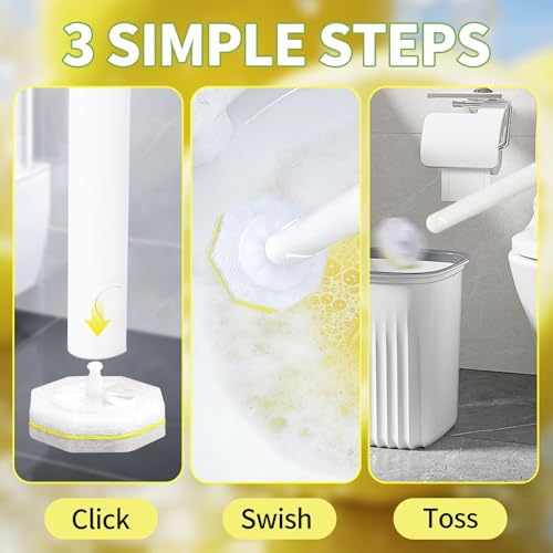 60 Count Toilet Bowl Cleaner Refill Pads for Clorox, Lemon Scent | Disposable Toilet Brush Heads, Toilet Bowl Cleaner, Pre-Loaded Cleaning Formula, Lemon Scent, Bathroom Cleaning Supplies - size: 1 Count (Pack of 60)