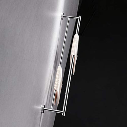 Miyili Double Towel Bar 30-Inch Stainless Steel Bathroom Towel Rack Holder Wall Mount Polished Finish - color: Polished, size: 30-Inch