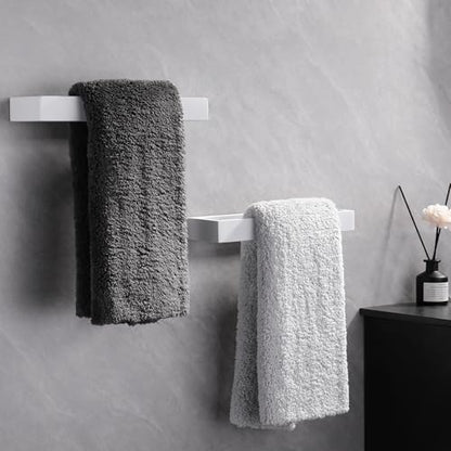 GERZWY Bath Towel Holder Stainless Steel Towel Hanger Wall Mount Towel Ring for Bathroom 2 Pack, White - color: White