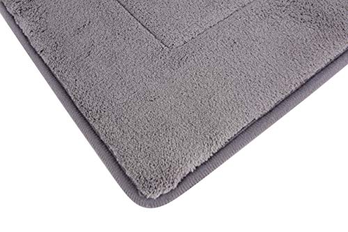 Ultra-Soft Extra-Thick Memory Foam Bath Mat (17 in x 24 in, Grey) - color: Grey, size: 1'5" x 2' (Runner)