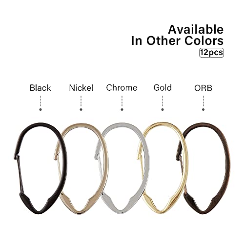 Shower Hooks - Shower Curtain Rings for Bathroom - Rust Proof Shower Curtain Hooks for Shower Curtain or Liner - Set of 12, Polished Chrome - color: Chrome