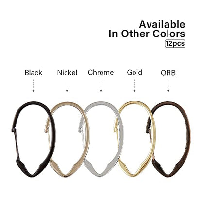 Shower Hooks - Shower Curtain Rings for Bathroom - Rust Proof Shower Curtain Hooks for Shower Curtain or Liner - Set of 12, Polished Chrome - color: Chrome