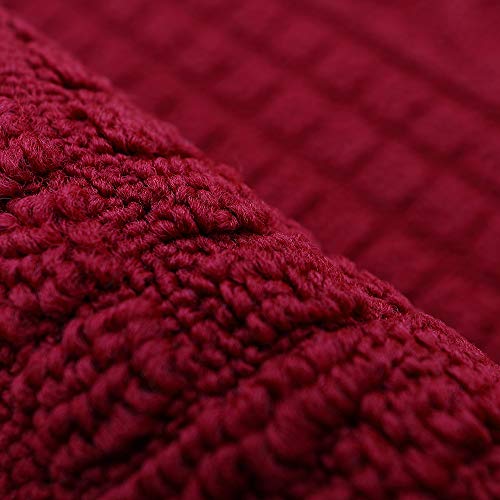 COSYHOMER 32x20 Half Round Kitchen Rug,Non Slip Washable Mat,Burgundy 2PCS | Polypropylene tufted textile,small half circle rug,kitchen sink mat,Kitchen floor mat - color: Burgundy 2pcs, size: 1'8" x 2'8" (Semicircular)