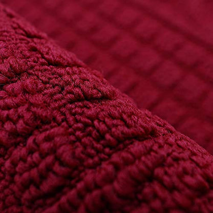 COSYHOMER 32x20 Half Round Kitchen Rug,Non Slip Washable Mat,Burgundy 2PCS | Polypropylene tufted textile,small half circle rug,kitchen sink mat,Kitchen floor mat - color: Burgundy 2pcs, size: 1'8" x 2'8" (Semicircular)