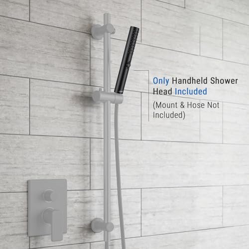 G-Promise All Metal Round 3 Function Handheld Shower Head(Matte Black) | All Metal Construction, 3 Function Modes with Massage, Modern Look, Push Switch, Easy Installation - color: Matte Black, style: Round