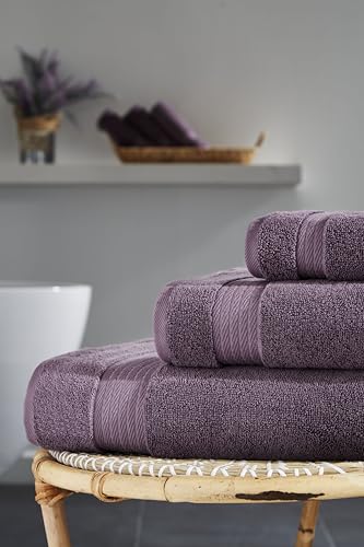 Ozdilek 6-Piece Bath Towel Set, 2 Bath, 2 Hand, 100% Cotton Turkish Towels, 2 Bath Towels (30x60/550 GSM), 2 Hand Towels (16x30/575 GSM), 2 Washcloths (13x13/600 GSM) (Orchid Purple) - color: Orchid