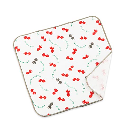 NOREN Handkerchief 100% Cotton (Goldfish) for Women Senshu Quick-Drying Highly Absorbent - color: Goldfish, size: Washcloth
