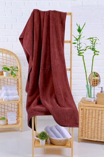 LA' HAM MAM FINE LIVING Luxury Turkish Cotton Towels Easy Care, Extra Soft & Absorbent, Hotel & Spa Quality, Kitchen & Bathroom Turkish Towels Bath Sheet (Oversized 40"x80"), Burgundy - color: Burgundy, size: Bath Sheet (Oversized 40"x80")