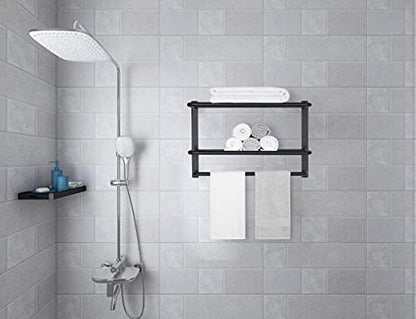 3-Tier Bathroom Towel Rack, SUS 304 Wall Mount, Matte Black - color: Matte Black, size: 23 Inch 3 Tier