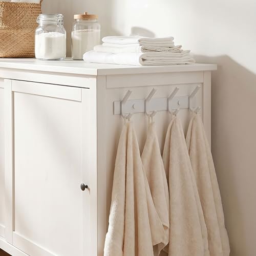 WEBI Coat Rack Wall Mounted,Coat Hooks Wall Mount,Coat Hanger Wall Hook Rack,4 Hooks for Hanging Coats,Hats,Jacket,Clothes,White - size: 4 Hooks