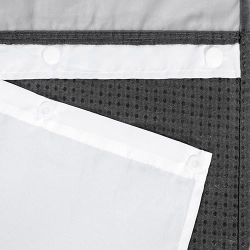 River Dream Waffle No Hook Shower Curtain with Liner,Graphite Grey,54x80 | Dotted Waffle,Snap-in Liner,Heavy Duty,Quick Dry,Mesh Top Window,With Bottom Magnets,Hotel-Grade,Washable,Stall Long Size - color: Graphite Grey, size: 54"W x 80"L (Pack of 1)