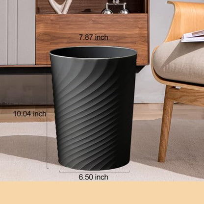 Bathroom Trash Can 1.8 Gallon Small Waste Basket Garbage Can for Bedroom Office Kitchen, 2 Pcak Black - color: Ptch Black