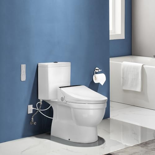 Combier Electric Bidet Toilet Seat Elongated, Wash Dry Soft Close Remote | Heated Warm Water Spray, Self-Clean Nozzle, Warm Air Drying, Silent Soft Close Lid, Ideal for Home & Hotel Bathroom Use