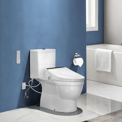 Combier Electric Bidet Toilet Seat Elongated, Wash Dry Soft Close Remote | Heated Warm Water Spray, Self-Clean Nozzle, Warm Air Drying, Silent Soft Close Lid, Ideal for Home & Hotel Bathroom Use
